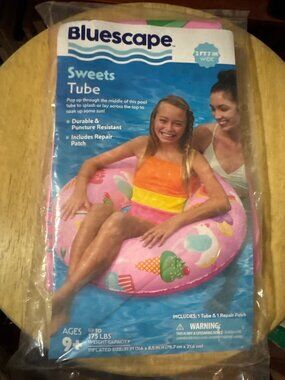 Bluescape Sweets Tube 2 Ft 7 In Wide Durable Puncture-Resistant Pool Float Pink